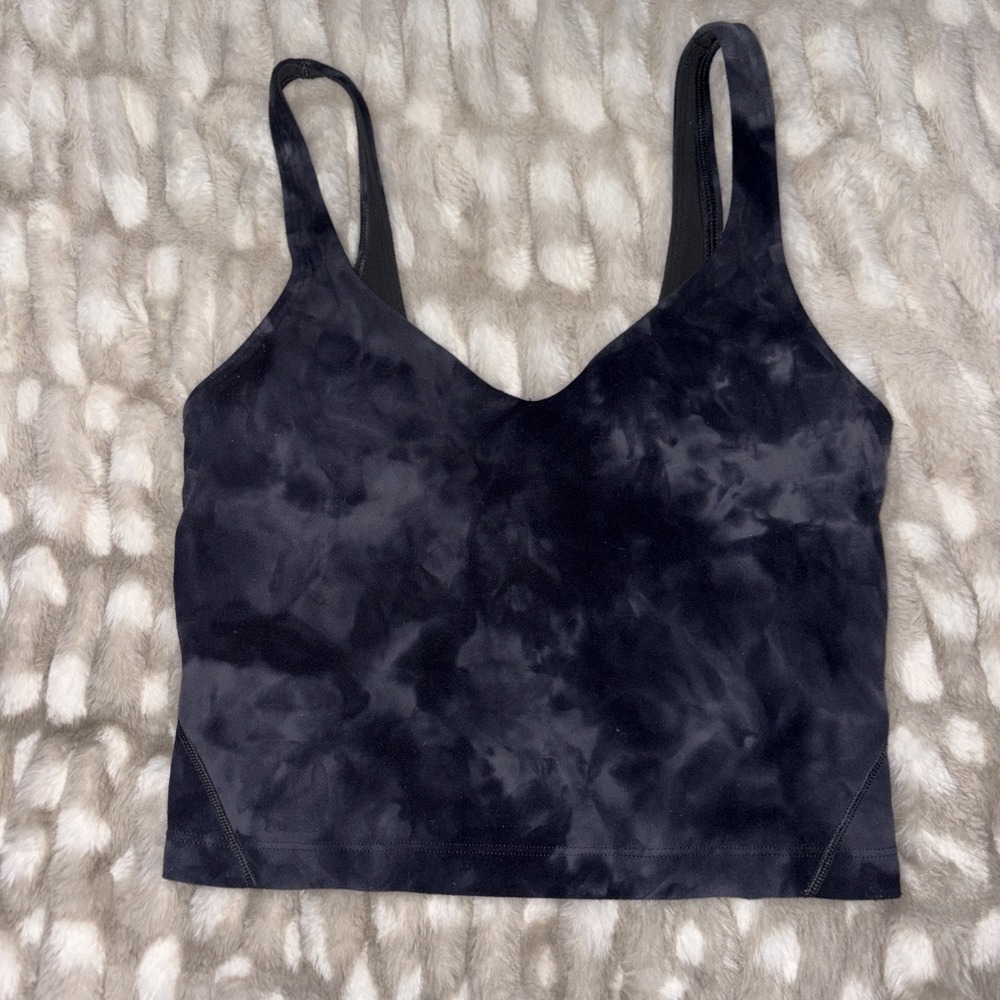 Women Lululemon Align Cropped Tank Top Diamond Dye Pitch Grey  Size 2